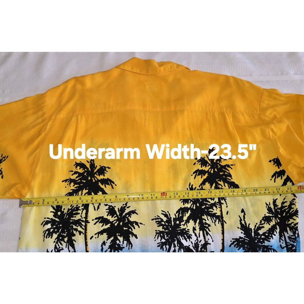 Ocean Current Vintage Mens Shirt Sz L Tropical Surfers Palm Trees Surfing Hawaii - Picture 15 of 16
